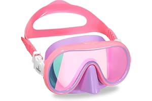 Keary Kids Swim Goggles with Nose Cover for 5-16 Swimming Mask for Toddler Boys Girls Youth Anti Fog