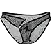 CHICTRY Mens See Through Mesh Openwork Buckled Bikini Briefs Underwear Black Medium(Waist:26.0-36.0