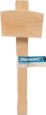 Silverline Wooden Mallet 115mm Hardwood Head Shaft Angled Face view 6