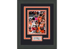 HOFSM.COM HALL OF FAME SPORTS MEMORABILIA Framed Ja'Marr Chase Facsimile Laser Engraved Signature Auto Cincinnati Bengals 11x14 Football Photo