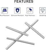 sourcing map M4 x 110mm Fully Threaded Rod 304 Stainless Steel Studs 3pcs view 3