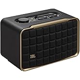 JBL Authentics 200 - Retro Style Smart Home Speaker with Built in Wi-Fi, Bluetooth and Voice Assistants, Alexa and Google Assistant, Multi-Room Playback, Automatic self tuning (Black/Gold)