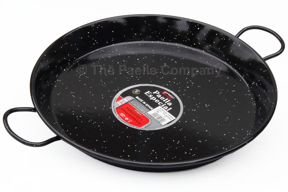 Vaello La Valenciana Enamelled Steel Induction Paella Pan, 38 Cm