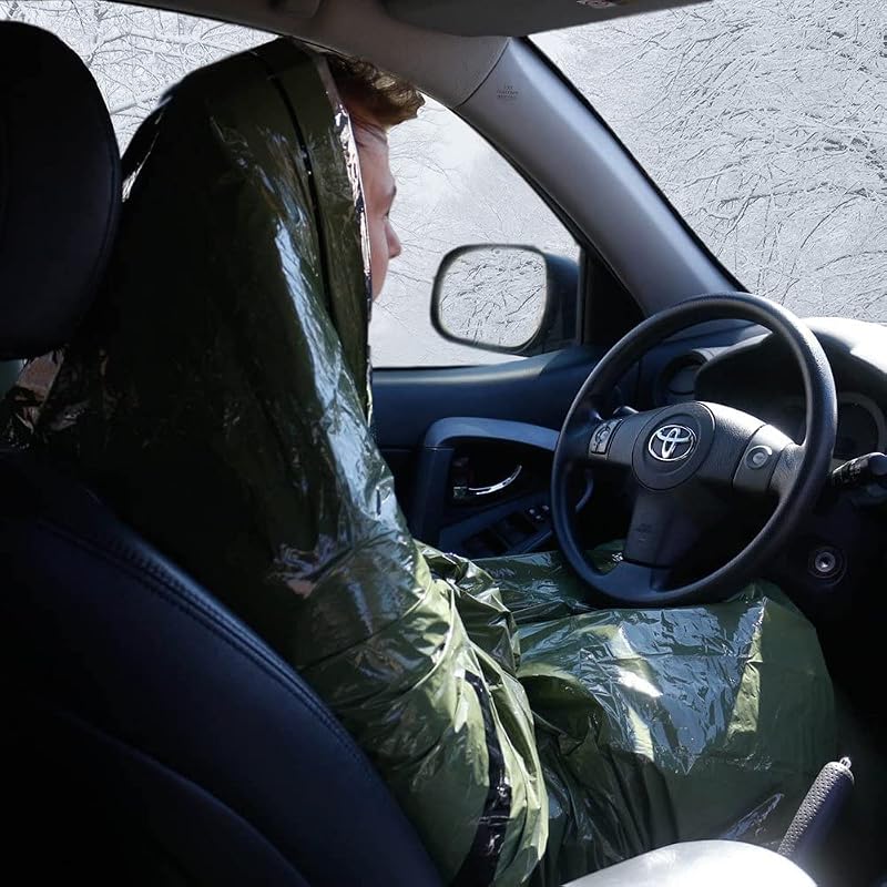 Notfalldecke Schlafsack, Survival Biwaksack Erste Hilfe Rettungsdecken Wasserdicht Notfallzelt Ultraleicht Hitzeabweisend Kälteschutz mit Signalpfeifen, für Outdoor Camping Wandern, 1 Stück