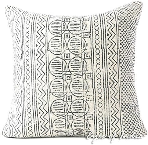 Amazon Com Eyes Of India 24 White Black Decorative Pillow