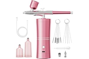 CBVCBV Airbrush Kit Portable Airbrush Air Brush Kit with Air Compressor Airbrush for Nails Airbrush Compressor High Pressure Nail Airbrush Machine Handheld Mini Air Brush Kit (Pink)