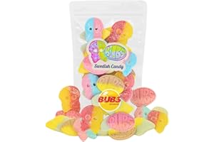 STEYDA Bubs Swedish Candy, Sweet and Sour, Original Swedish Candy, Sweet and Sour Mix 0.5 LBS Bubs Candy, Vegan, Gluten free, Bubs Skulls, Bubs Ovals, Goody, Assorted Mix Made in Sweden, Gummy Candy