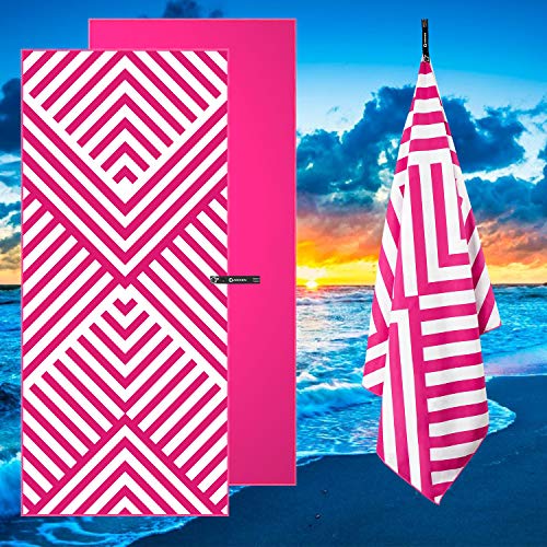 DARCHEN Microfiber Beach Towels Oversize Travel Beach Towel 4 Pack - Quick Dry Towel for Swimming, Sand Free Towel (Extra Large XL 70x35 inch) for Kids Adult