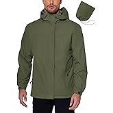 COOFANDY Men's Rain Jacket Waterproof With Hood Lightweight Packable Shell Raincoat Windbreaker For Cycling Golf Travel