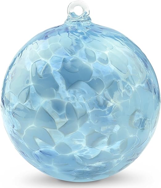 Friendship Ball Aqua Optic Iridized 4 Inch Kugel Witch Ball by Iron Art Glass Designs