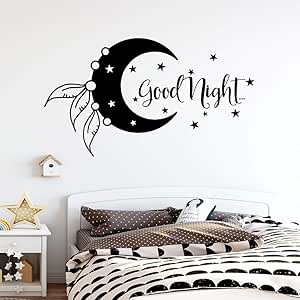 JXMN Frase Creativa bebé Dormitorio Buenas Noches Luna Etiqueta de la