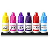  Gold, Silver &amp; Platinum Testing Kit 10k 14K 18K 22K .999 .925 Silver Platinum Solutions with 2x2 Test Stone Precious Metal Tester Real/Fake Check Analysis Analyzer Kit