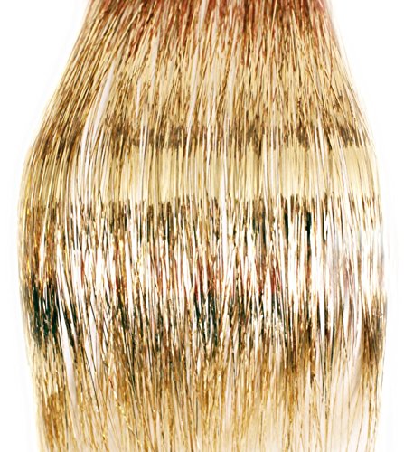 40" hair tinsel 100 strands - (shiny white gold)