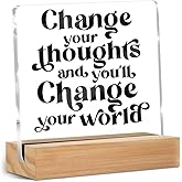 Inspirational Quotes Desk Decor, Thank You Gifts for Women Men Friends, Inspirational Gifts for Coworker Motivational Quote Clear Sign Home Office Table Shelf Desk Decor Christmas Birthday Gift