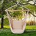 POPCLEAR Hammock Chair Hanging Rope Swing, 330 Pound Capacity, Hanging Chair with Cotton Rope for Indoor, Outdoor, Home, Patio, Deck, Yard, Garden,2 Seat Cushions Included with Hanging Kit (Beige)