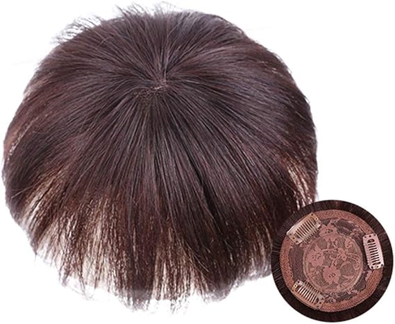 Amazon Feiyiwigs部分ウィッグ 頭頂部 人毛100 付け毛 つむじステルス手植え モノスキン 通気 脱毛隠し 軽薄 白髪隠れ 医療用ウィッグ ダークブラウン ポイントウィッグ 通販