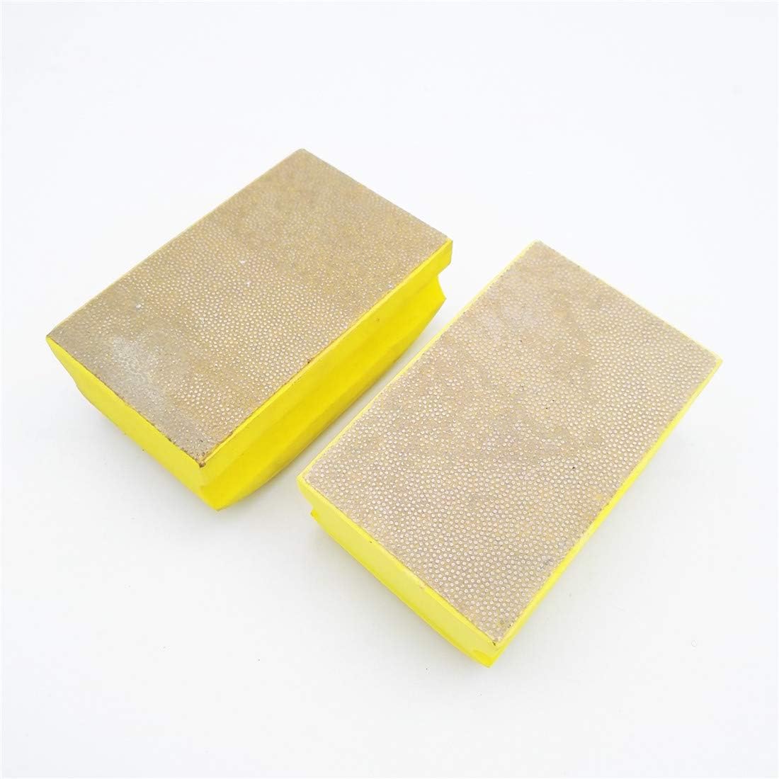 DIATOOL Diamond Hand Polishing Pad Dotted electroplated 90X55MM Hard Foam-Backed Hand pad Grit 400 Pack of 2