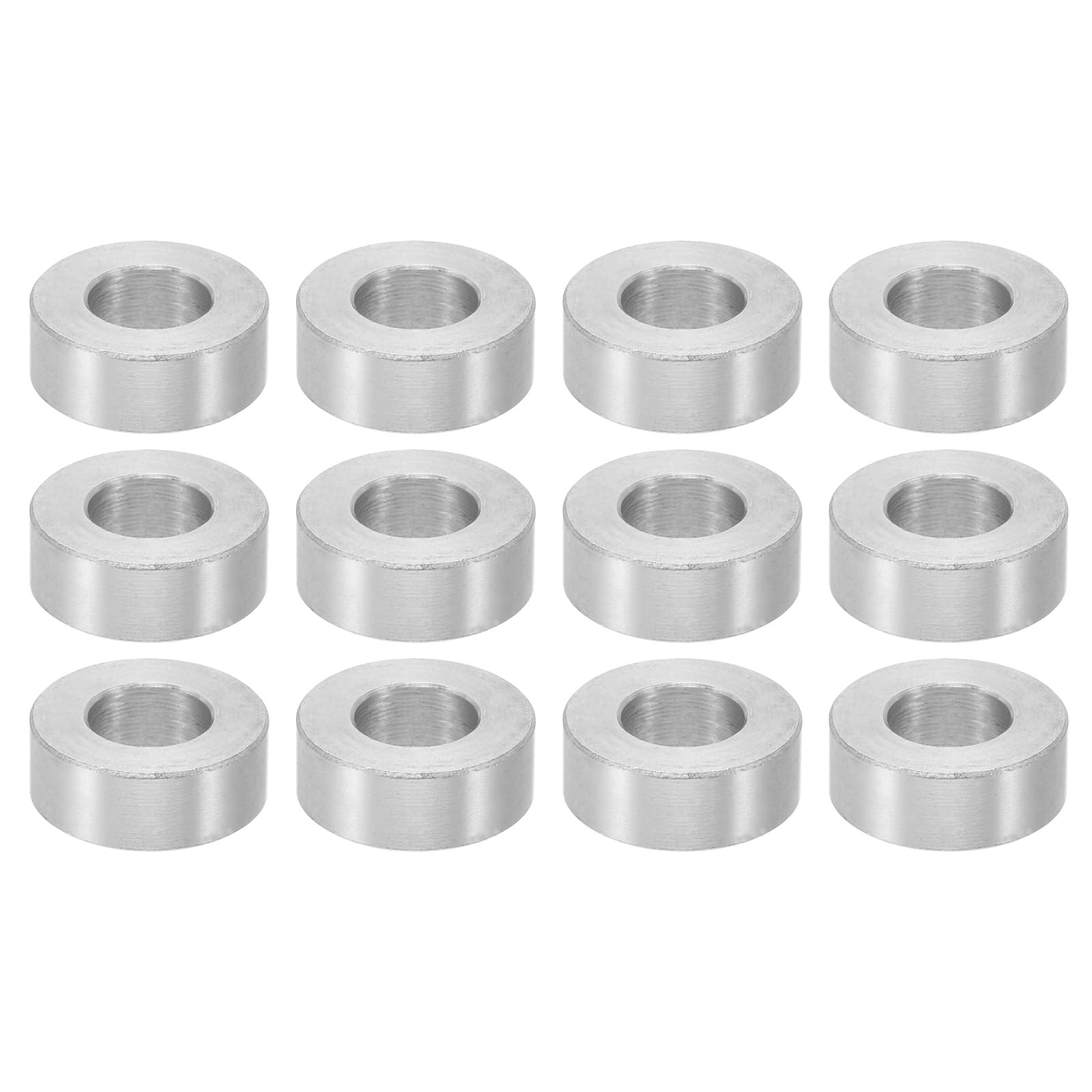 PATIKIL M8 Aluminum Spacers, 12 Pcs Metal Spacers Aluminum 8.2mm ID x 16mm OD x 6mm l Aluminum Spacer Screw Standoff Round for 5/16 or M8 Screw Bolts