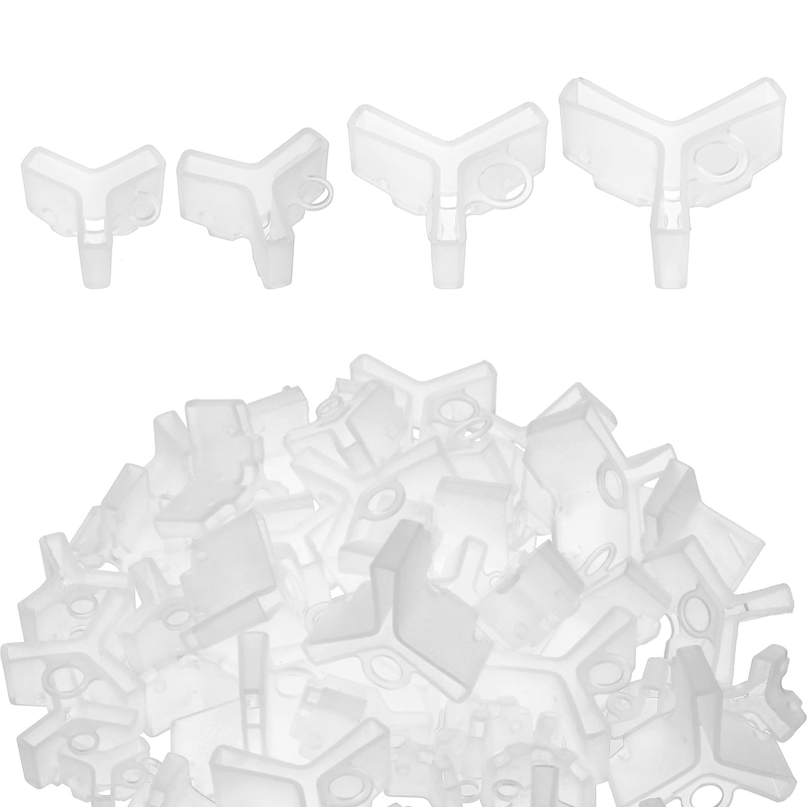 PATIKIL Fishing Hook Bonnets, 200 Pack Plastic Treble Hook Covers Hook Safety Caps Protectors Fit for Standard Size 1, 2, 3, 4, White