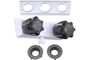 PuritySage RV Shower Faucet,4” Dual Knob Diverter Valve for Indoor/Outdoor Use,Acrylic RV Shower Faucet Replacement for Camper/Motorhome/Trailer Bathroom Showers (Smoky)