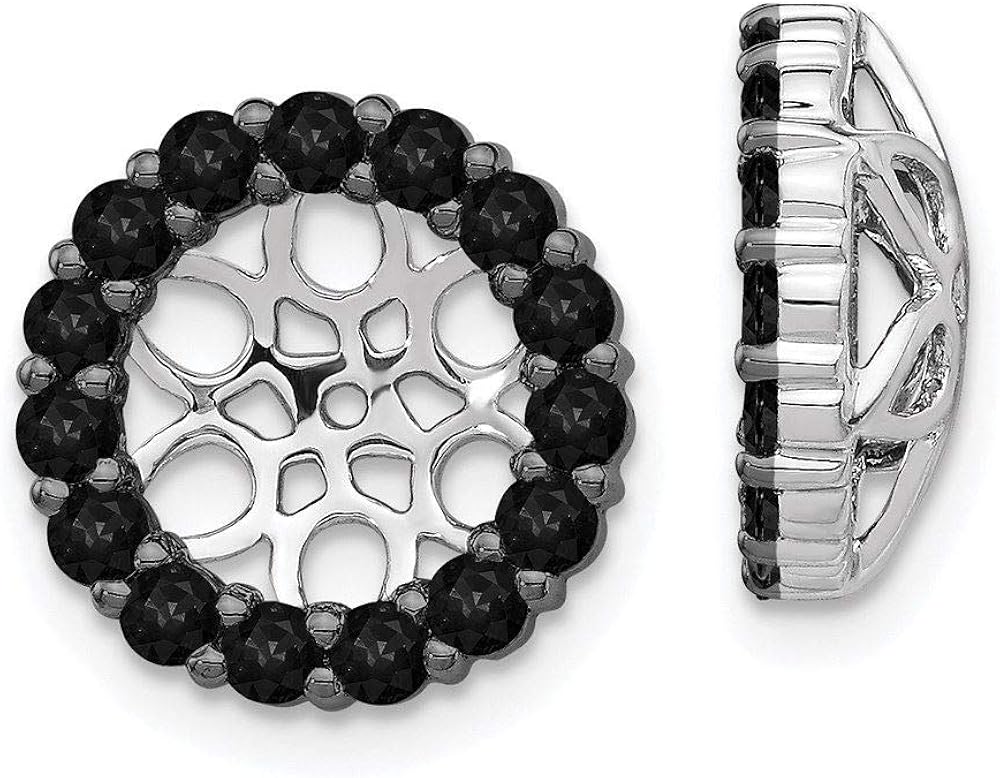 14K White Gold Black Diamond Earring Jackets, (1.00CTW