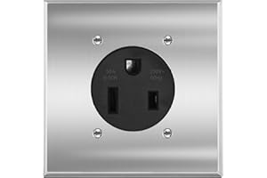 50 Amp 250V NEMA 6-50R Power Outlet, Heavy-Duty 50A Receptacle, for Welders, Plasma Cutters, Electric Ranges, Dryers, and More UL Listed micmi (NEMA 6-50R w/Square wallplate)