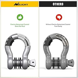 Nilight 2 Pack 3/4" D-Ring Shackle with 7/8" Screw