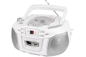 HANNLOMAX HX-338CD CD Boombox, AM/FM Radio, Cassette Recorder, Records from CD or Radio, Headphone Jack, LED Display, AC/DC D