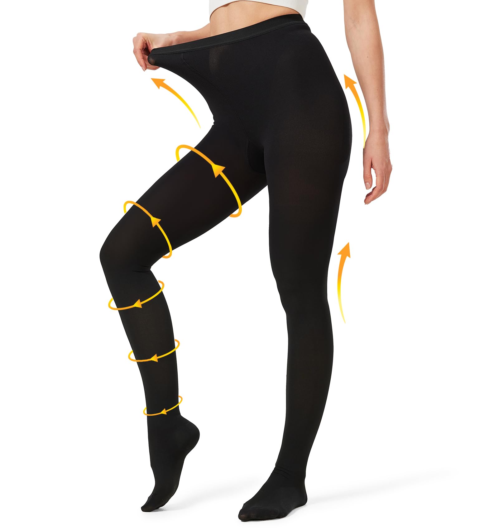 Photo 1 of (bagged) NURCOM Medical Compression Pantyhose for Women & Men, 20-30 mmHg Graduated Support Tights, Opaque Closed Toe Waist High Compression Stockings for Varicose Veins, Edema, Poor Circulation, Post Surgery