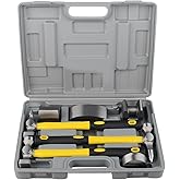 DAYUAN 7Pcs Auto Body Repair Kit, Craft Panel Beating Hammer and Dolly Set Hammer Dent Body Fender Tool