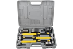 DAYUAN 7Pcs Auto Body Repair Kit, Craft Panel Beating Hammer and Dolly Set Hammer Dent Body Fender Tool