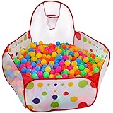 Kuuqa Kids Ball Pit Ball Tent Toddler Ball Pit with Basketball Hoop and Zippered Storage Bag for Toddlers 4 Ft/120CM (Balls not Included)