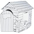 DIY Cardboard Playhouse 28" x 34 1/2" x 3'- Folds Easily for Storage - Color Your Own Crafts for Kids and Fun Home Activities, Color Your Own Activities