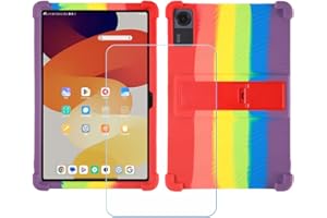 FZZSZS Case for Acer Iconia Tab P11 Tablet + Tempered Glass Screen Protector Protective Film,Soft Gel Rainbow Color Shell Sil