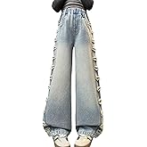 Kids Girls' Casual Wide Leg Baggy Ripped Jeans Cool Loose Fit Distressed Denim Pants Size 5-14 Years