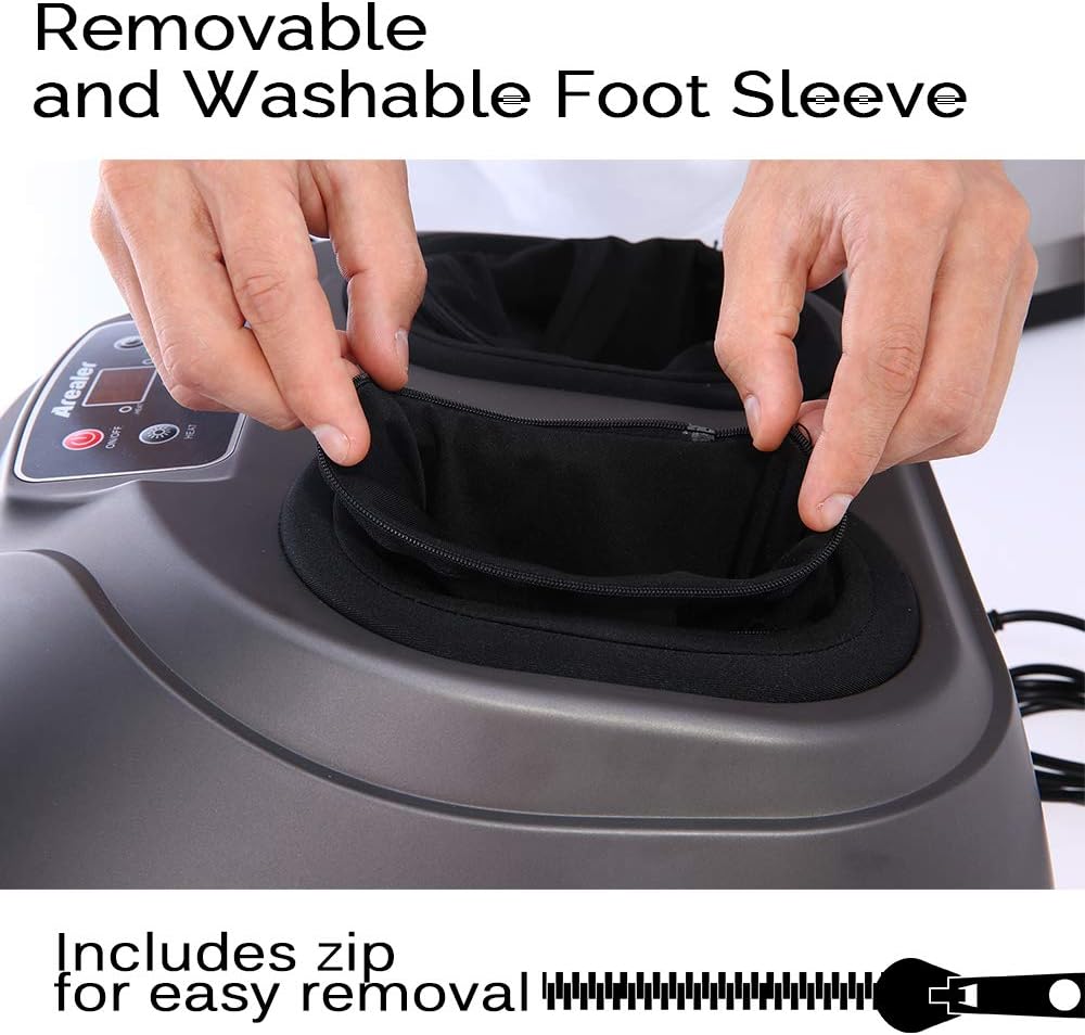 Arealer Foot Massager Machine with Heat, Shiatsu Foot Massagers with Remote Control & LCD Display, 5 Mode with Air Compression, Kneading Foot Massage for Blood Circulation & Plantar Fasciitis: Health & Personal Care