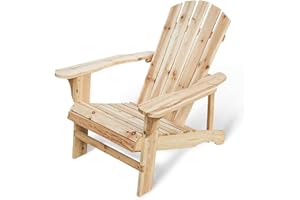 PatioFestival Wood Adirondack Lounger Chair,Outdoor Fir Unpainted Wooden Chairs,Accent Furniture for Yard,Patio,Garden,Lawn w/Natural Finish (Adirondack Chair)