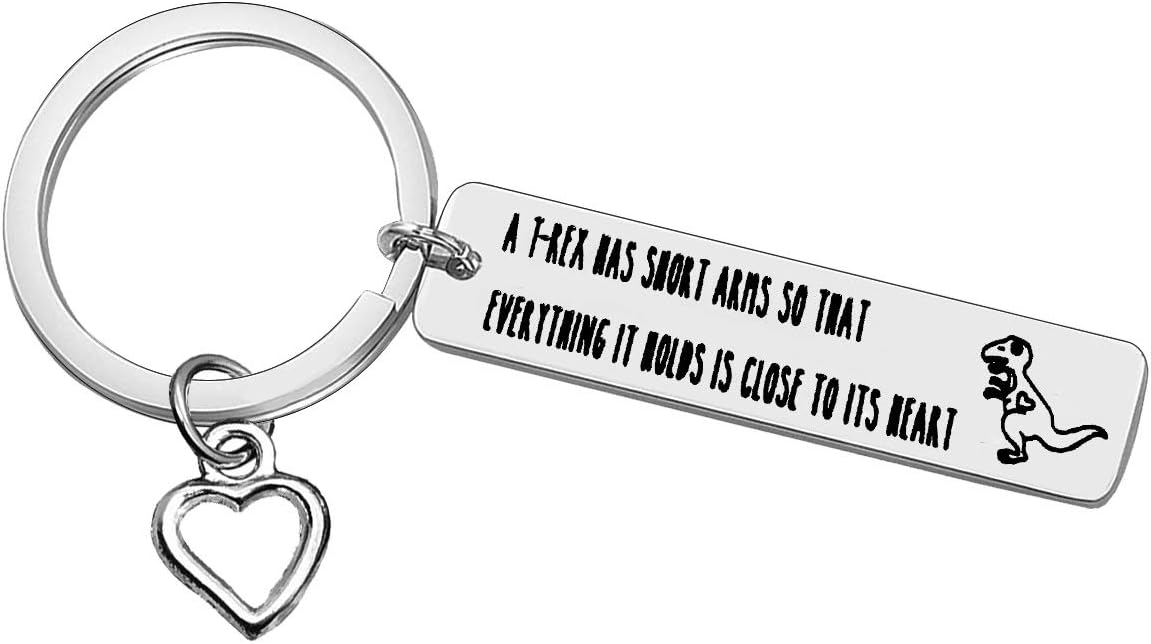 Dinosaur Keyring Inspirational Gift Dinosaur Lovers Christmas Keyring Gifts Inspirational Keychain for Daughter Son T-Rex Charm Keyring Gift Dinosaur Motivational Keychain T-Rex Encouragement Keychain