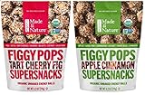 Made In Nature Organic Figgy Pops Supersnacks 2 Flavor Variety Bundle: (1) Tart Cherry, and (1) Apple Cinnamon, 4.2 Oz. Ea.