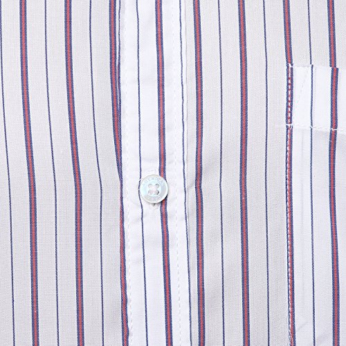 american crew men's stripes shirt with pocket (white)