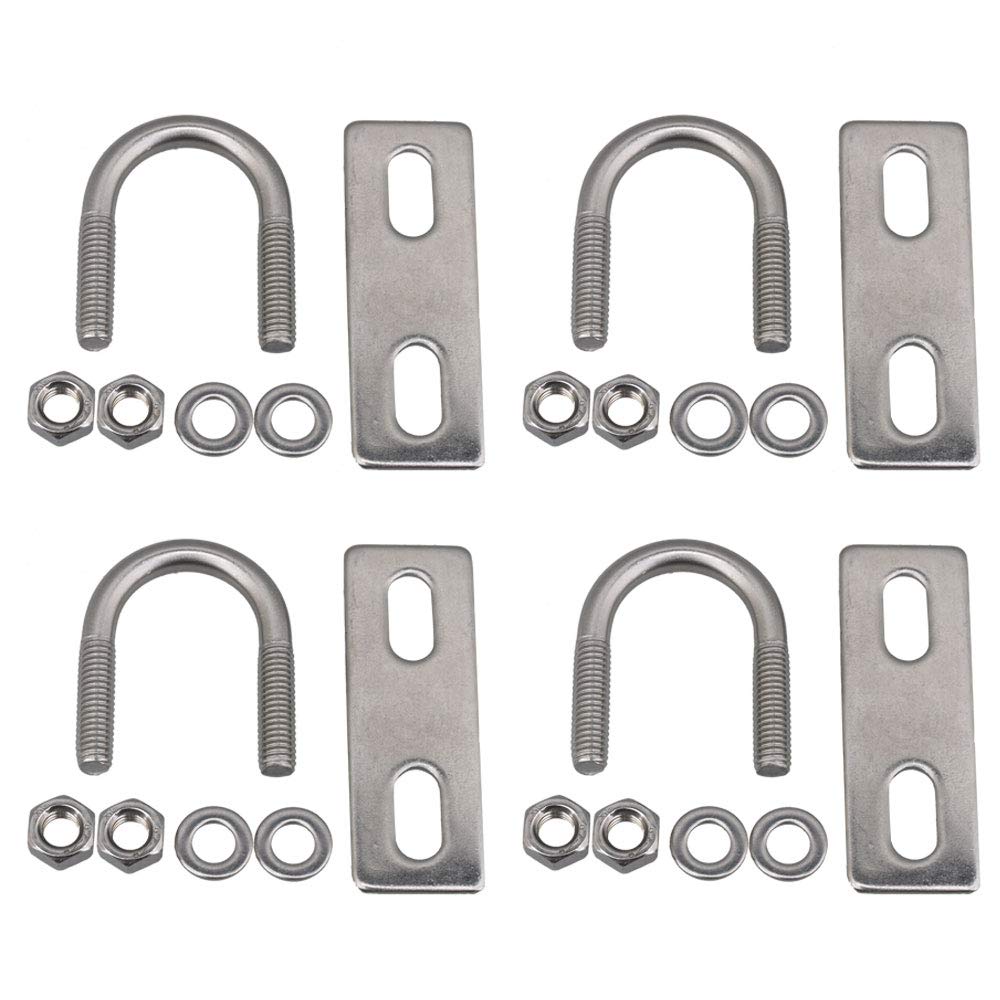 4pcs 304 Stainless Steel U Bolt Set Marine Boat Deck Hardware M6x20