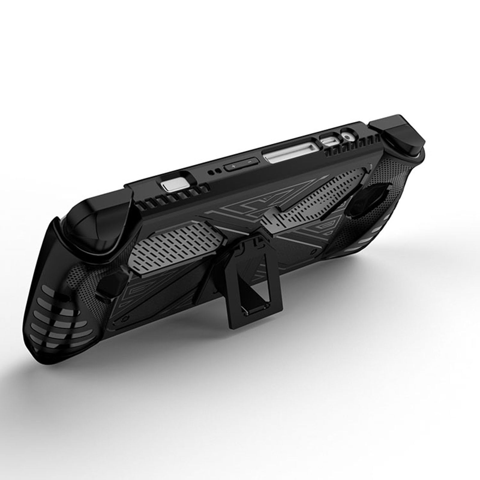 LICHIFIT TPU Protective Case Cover with Back Support for ASUS ROG Ally Handheld Game Console Soft Back Shell Skin with Foldable Stand Bracket Accessories