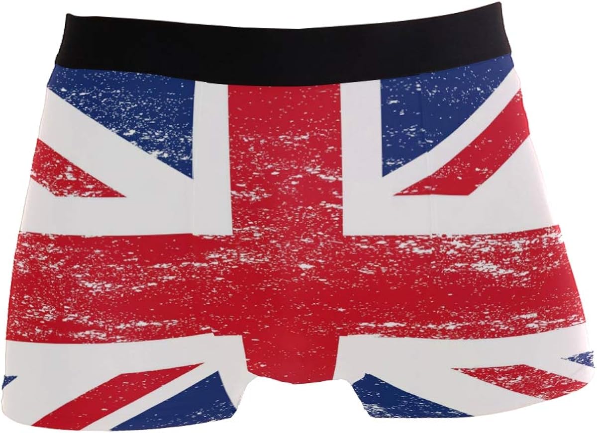Jereee British Flag Men's Underwear Soft Polyester Boxer Brief for Men