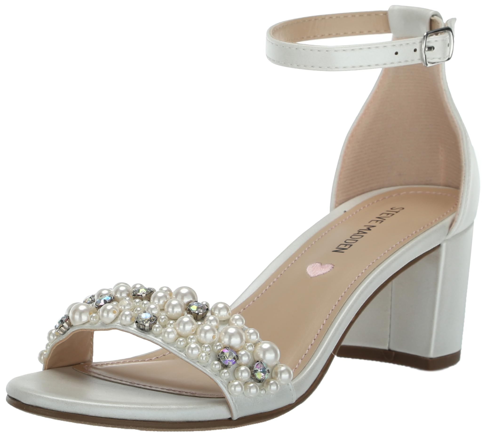 Steve Madden Girls Shoes Carrson Heeled Sandal, Pearl, 6 Image