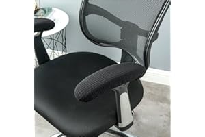Guwewu Office Chair Arm Covers, 2 Pieces Elastic Armrest Cover, Suitable for Various Sizes of Computer Chair and Armchair (Black)