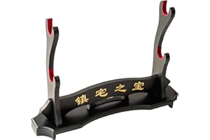 FOXSMZZ Sword Holder Samurai Sword Stand Display Katana Wakizashi Tanto Velvet Padded Wall Hanger Sword Rack (2 Tier)