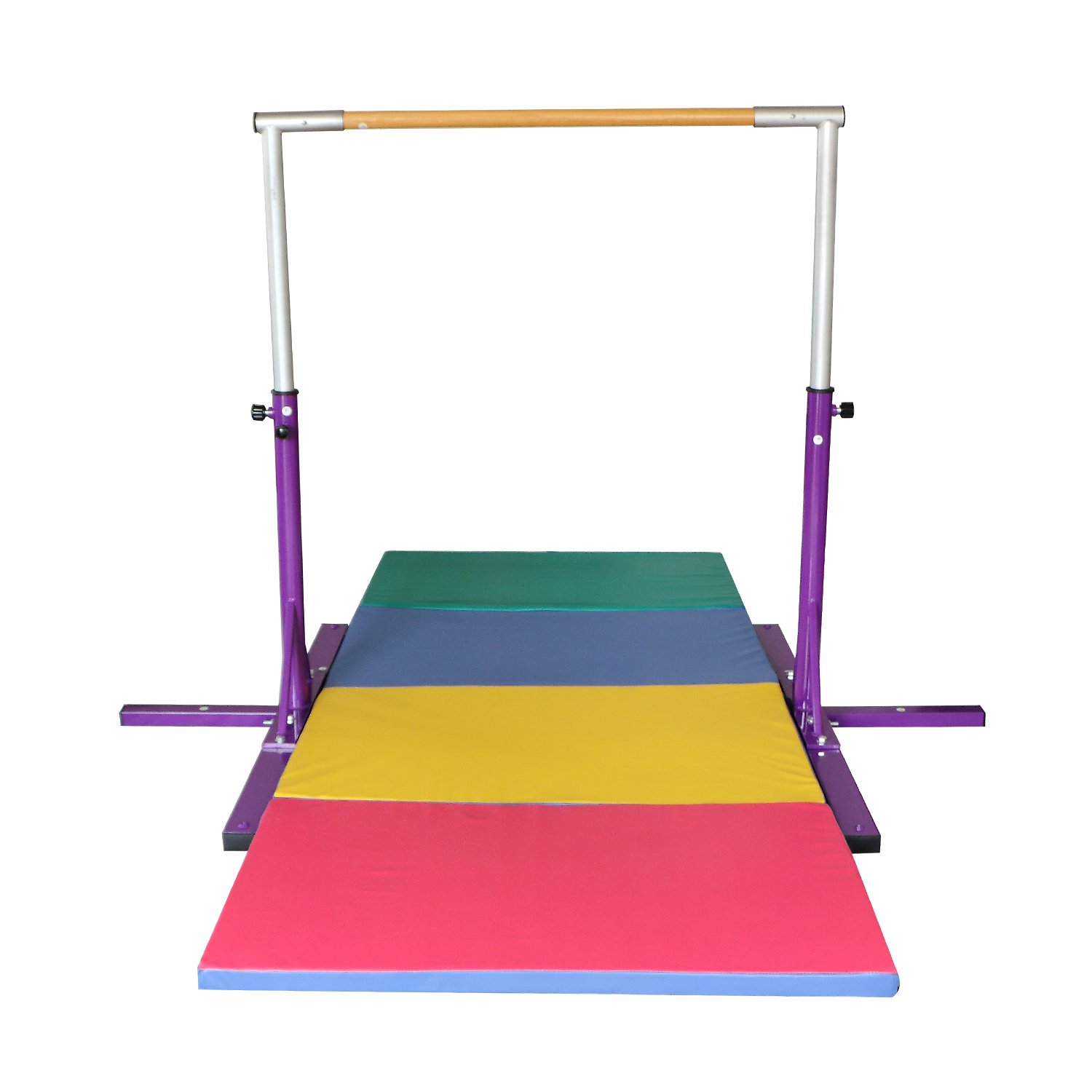 35 Bestmart INC Adjustable Kip Bar and 10ft Folding Mat Combo Gym Set