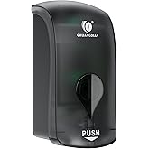 Foaming Hand Soap Dispenser, 35oz (1000ml) Manual Refillable Wall Mount Soap Dispenser, Durable ABS Plastic, for Commercial/Home/Bathroom/Kitchen, Semi-Transparent Black, CHUANGDIAN