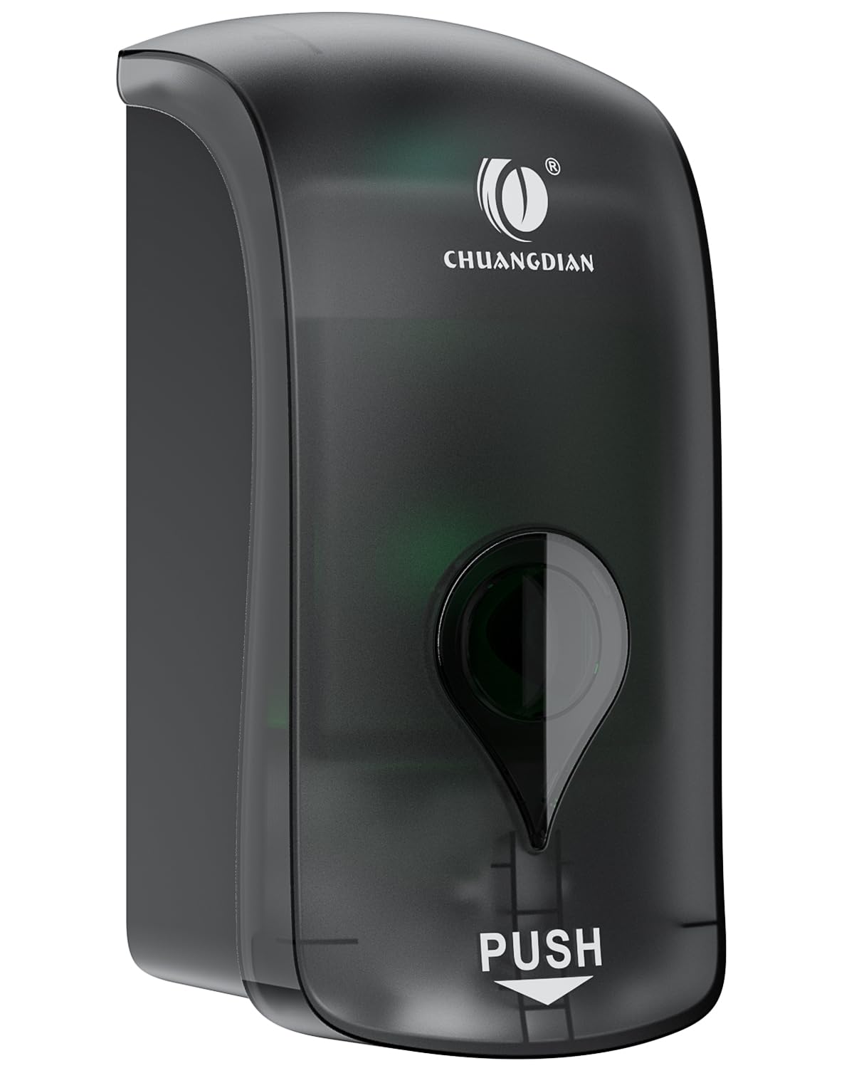 1000ML Foaming Hand Soap Dispenser Wall Mount, Commercial Manual Soap Dispenser Bathroom Kitchen Hand Wash Dispenser (Semi-Transparent Black)