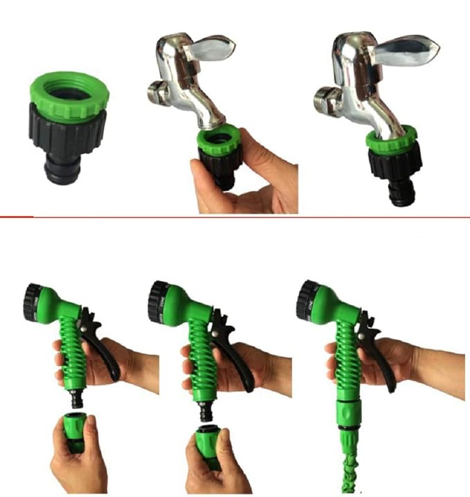 You God 15 Meter Expandable Hose Pipe Nozzle for Garden Wash Car Bike